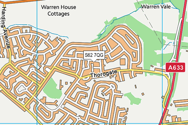 S62 7QG map - OS VectorMap District (Ordnance Survey)