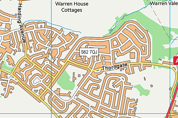 S62 7QJ map - OS VectorMap District (Ordnance Survey)