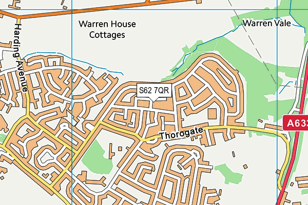 S62 7QR map - OS VectorMap District (Ordnance Survey)