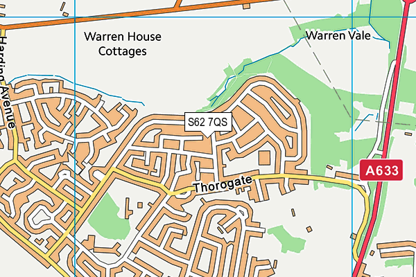 S62 7QS map - OS VectorMap District (Ordnance Survey)