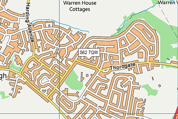 S62 7QW map - OS VectorMap District (Ordnance Survey)