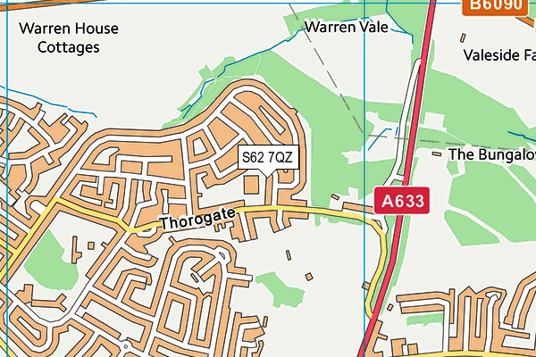 S62 7QZ map - OS VectorMap District (Ordnance Survey)