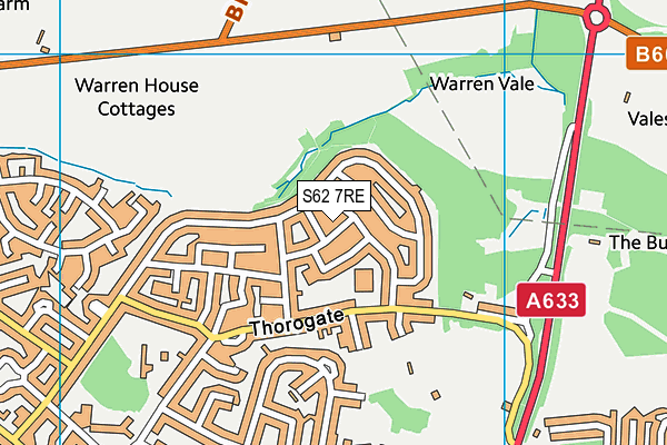 S62 7RE map - OS VectorMap District (Ordnance Survey)