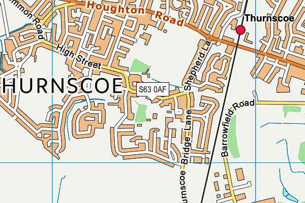 S63 0AF map - OS VectorMap District (Ordnance Survey)