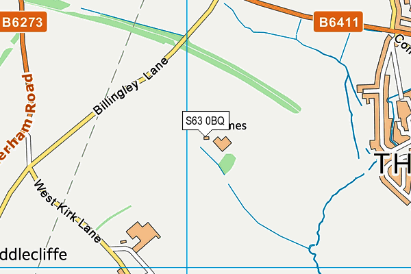 S63 0BQ map - OS VectorMap District (Ordnance Survey)