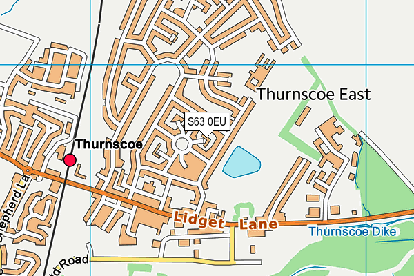 S63 0EU map - OS VectorMap District (Ordnance Survey)