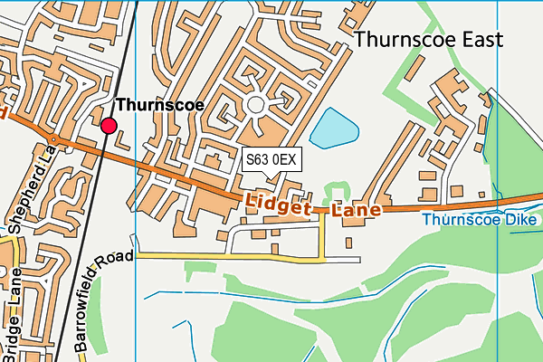 S63 0EX map - OS VectorMap District (Ordnance Survey)