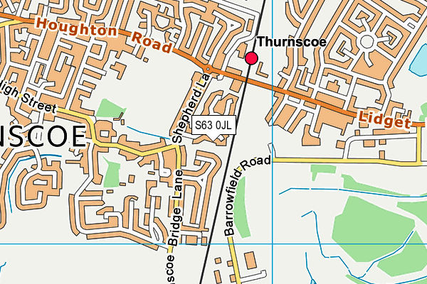 S63 0JL map - OS VectorMap District (Ordnance Survey)