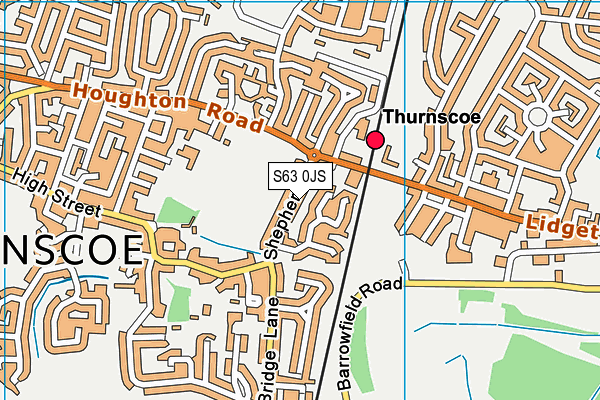 Thurnscoe Sports Ground map (S63 0JS) - OS VectorMap District (Ordnance Survey)