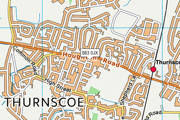 S63 0JX map - OS VectorMap District (Ordnance Survey)