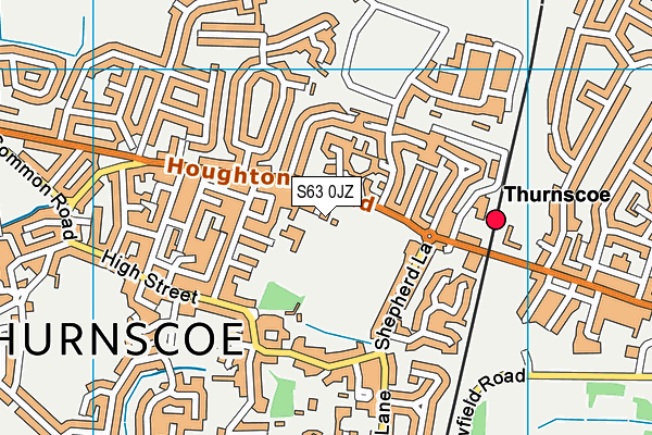 S63 0JZ map - OS VectorMap District (Ordnance Survey)