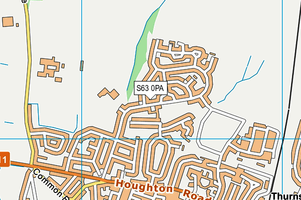 S63 0PA map - OS VectorMap District (Ordnance Survey)