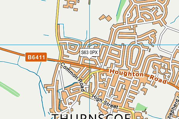 S63 0PX map - OS VectorMap District (Ordnance Survey)