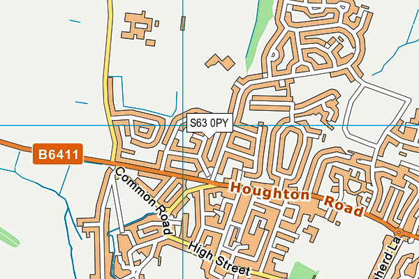 S63 0PY map - OS VectorMap District (Ordnance Survey)