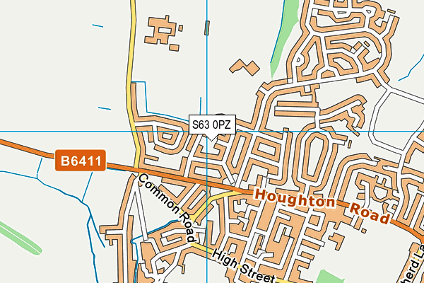 S63 0PZ map - OS VectorMap District (Ordnance Survey)