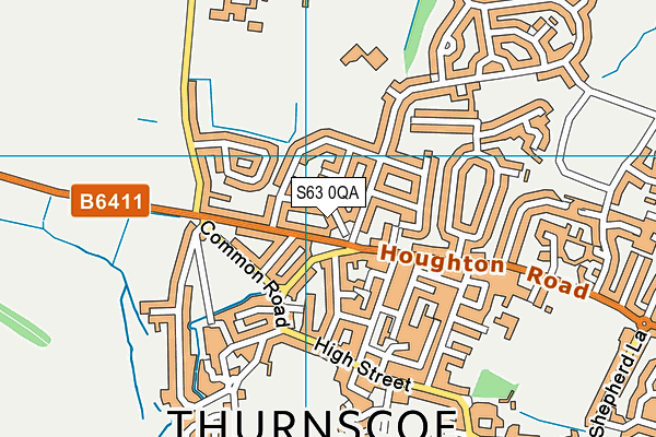 S63 0QA map - OS VectorMap District (Ordnance Survey)