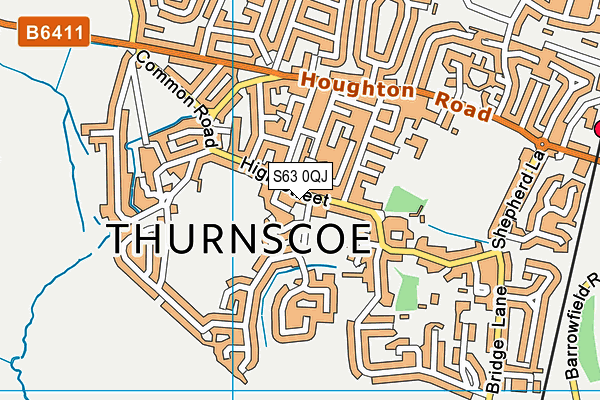 S63 0QJ map - OS VectorMap District (Ordnance Survey)