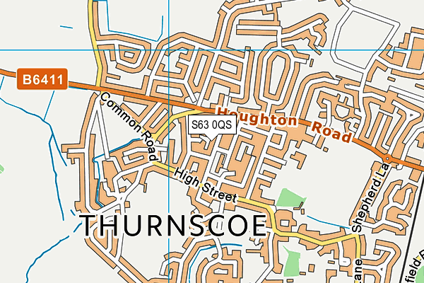 S63 0QS map - OS VectorMap District (Ordnance Survey)