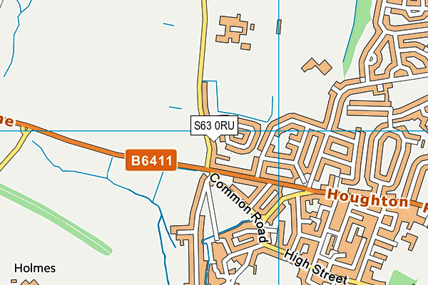 S63 0RU map - OS VectorMap District (Ordnance Survey)