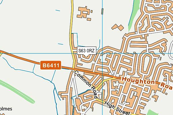 S63 0RZ map - OS VectorMap District (Ordnance Survey)