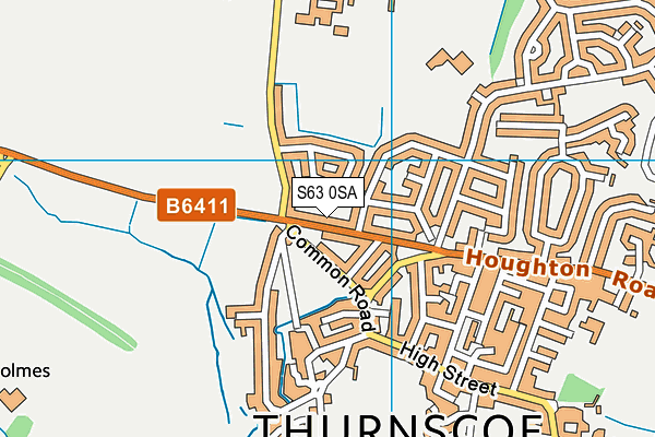 S63 0SA map - OS VectorMap District (Ordnance Survey)