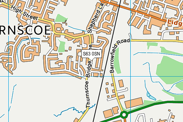 S63 0SN map - OS VectorMap District (Ordnance Survey)