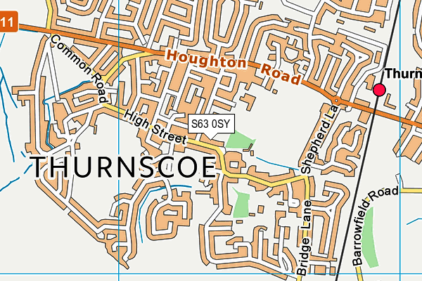 S63 0SY map - OS VectorMap District (Ordnance Survey)
