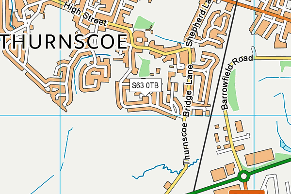 S63 0TB map - OS VectorMap District (Ordnance Survey)