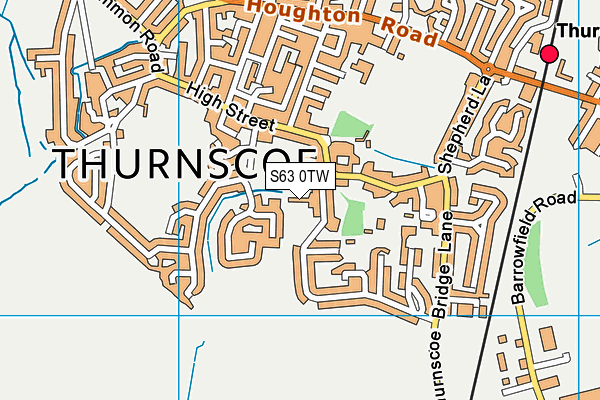 S63 0TW map - OS VectorMap District (Ordnance Survey)