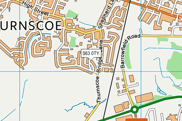 S63 0TY map - OS VectorMap District (Ordnance Survey)