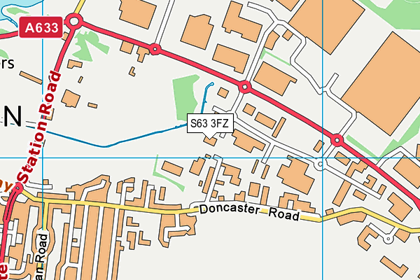 S63 3FZ map - OS VectorMap District (Ordnance Survey)