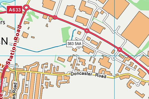 Inn Action Health & Fitness (Rotherham) (Closed) map (S63 5AA) - OS VectorMap District (Ordnance Survey)