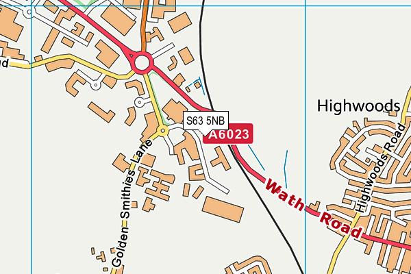 S63 5NB map - OS VectorMap District (Ordnance Survey)