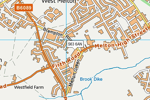 S63 6AN map - OS VectorMap District (Ordnance Survey)