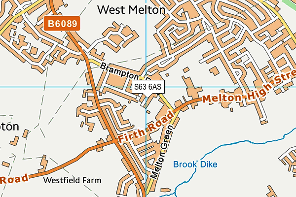 S63 6AS map - OS VectorMap District (Ordnance Survey)