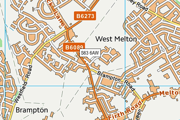 Brampton Ellis Playing Fields map (S63 6AW) - OS VectorMap District (Ordnance Survey)
