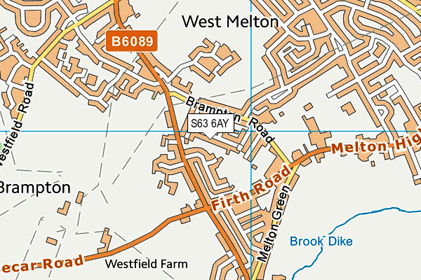 S63 6AY map - OS VectorMap District (Ordnance Survey)