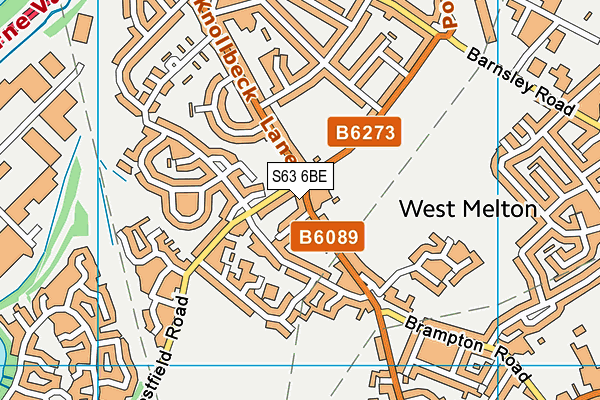 S63 6BE map - OS VectorMap District (Ordnance Survey)