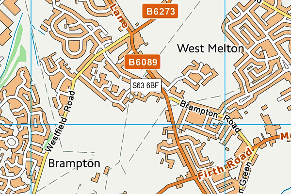 S63 6BF map - OS VectorMap District (Ordnance Survey)