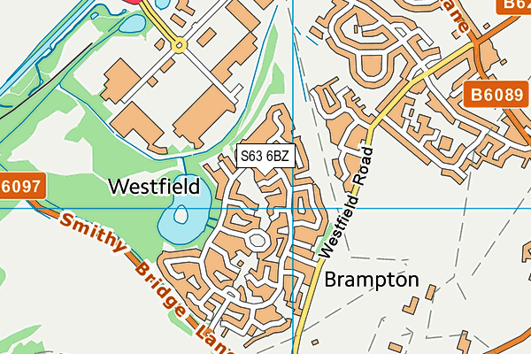 S63 6BZ map - OS VectorMap District (Ordnance Survey)