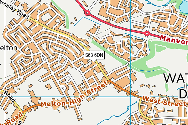 S63 6DN map - OS VectorMap District (Ordnance Survey)