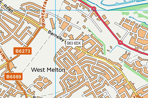 S63 6DX map - OS VectorMap District (Ordnance Survey)