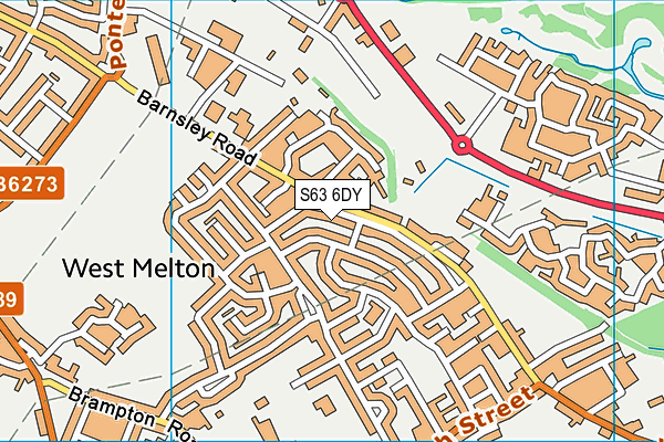 S63 6DY map - OS VectorMap District (Ordnance Survey)