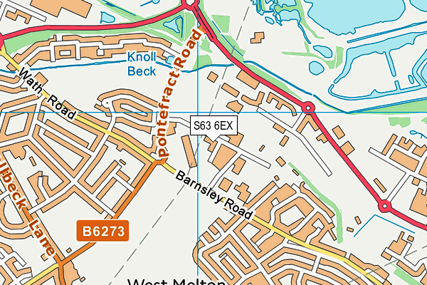 S63 6EX map - OS VectorMap District (Ordnance Survey)