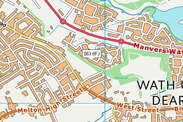 S63 6FJ map - OS VectorMap District (Ordnance Survey)