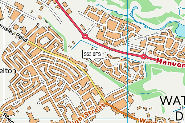 Queens Ground map (S63 6FS) - OS VectorMap District (Ordnance Survey)