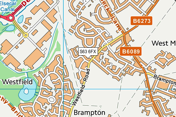 S63 6FX map - OS VectorMap District (Ordnance Survey)