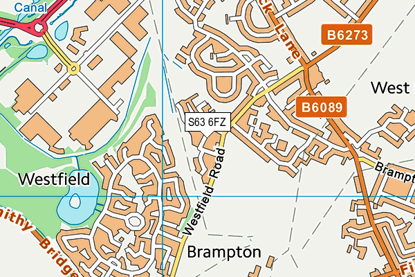 S63 6FZ map - OS VectorMap District (Ordnance Survey)