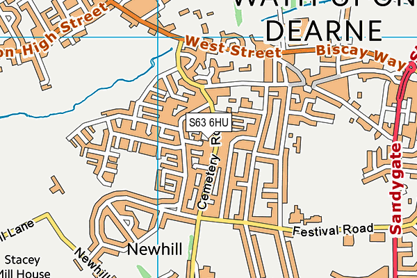 S63 6HU map - OS VectorMap District (Ordnance Survey)