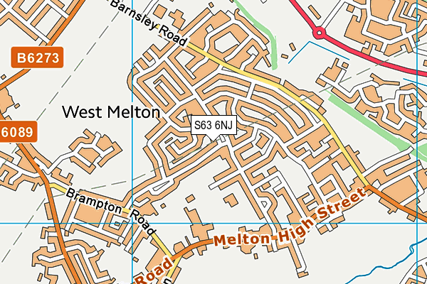 S63 6NJ map - OS VectorMap District (Ordnance Survey)